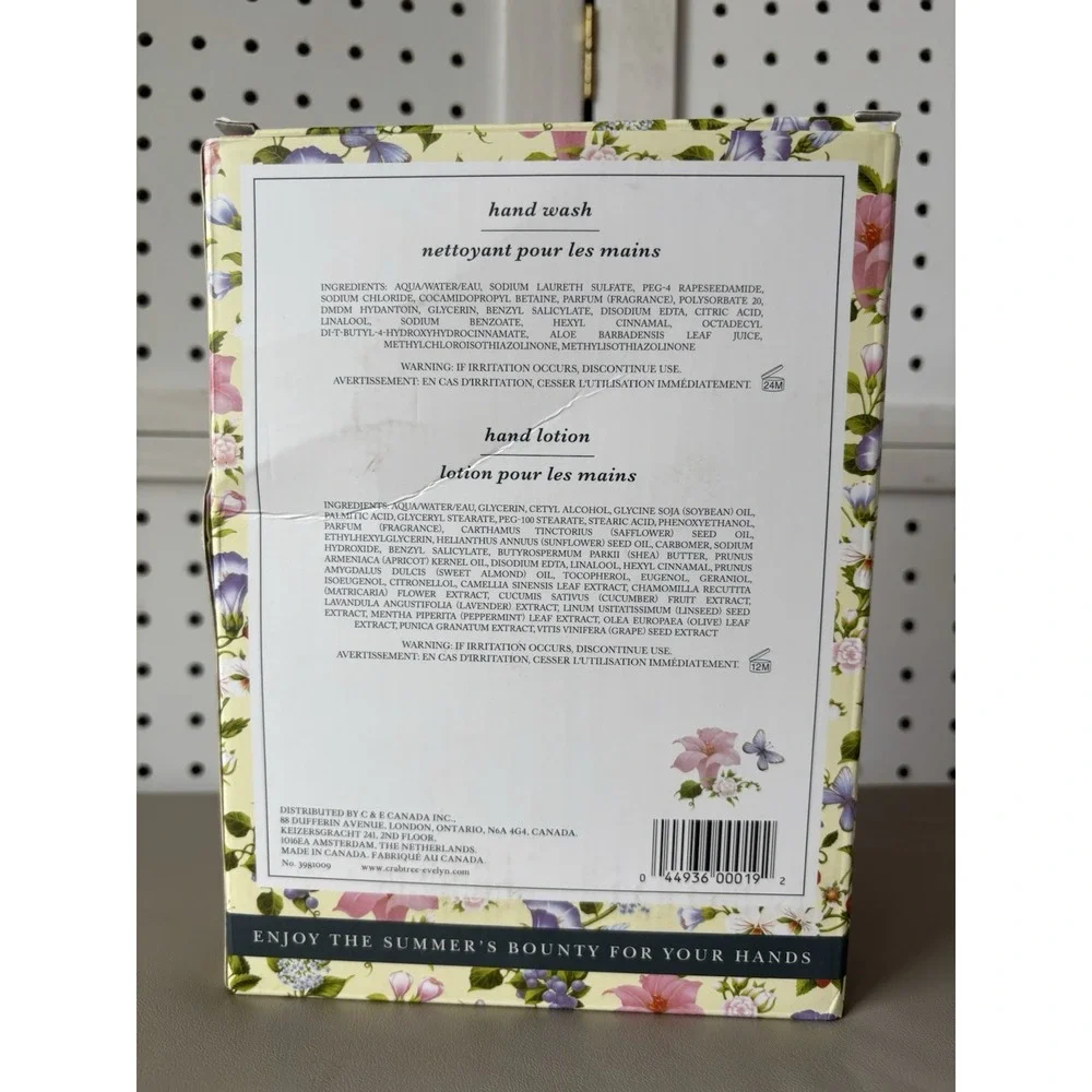 Crabtree &‎ Evelyn Summer Hill Gift Set Hand Wash and Hand Lotion 16.9 floz Pump
